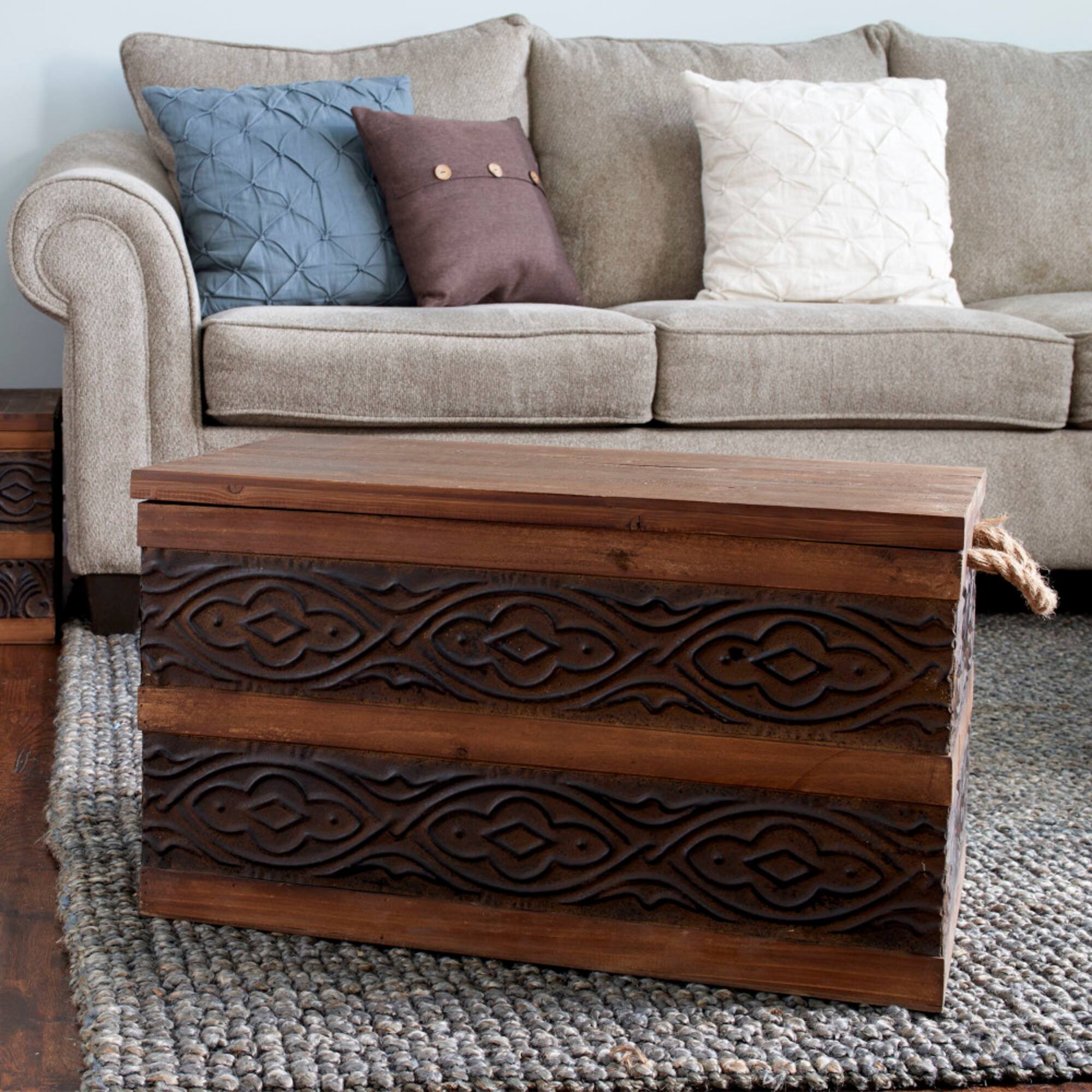 Household Essentials Embossed Decorative Trunk